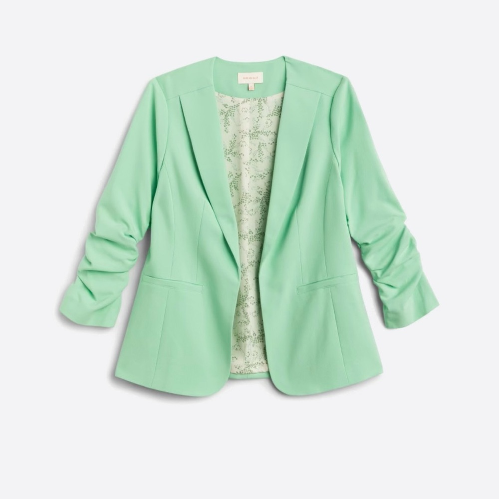 Skies are Blue Raja Collarless Blazer Mint - Stitch Fix - 3X